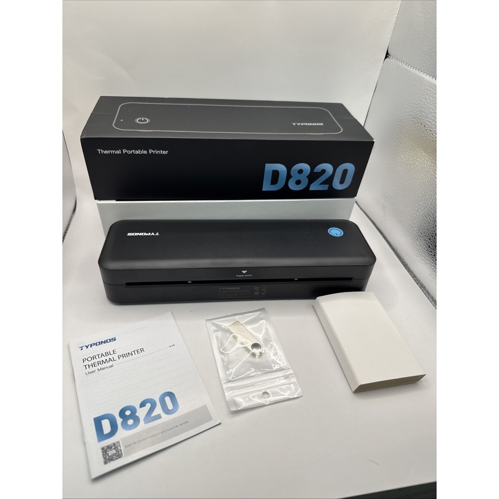 D820 Portable Bluetooth Printer Wireless Thermal Printer for Phone, PC & Receipt